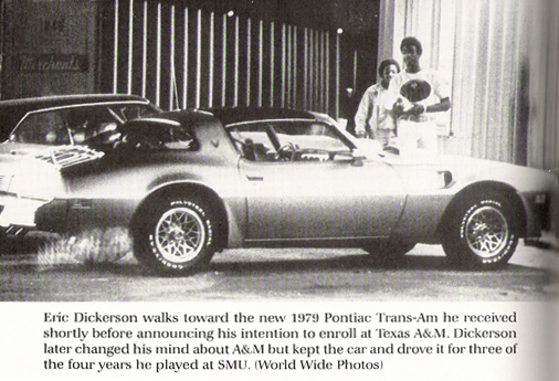 Dickerson's gold Pontiac Trans-Am