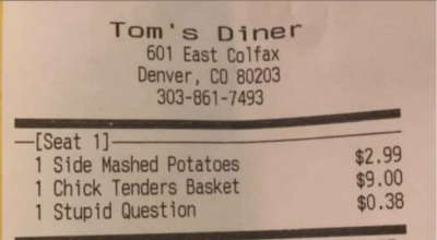 08-Toms-Diner-Stupid-Question-Charge